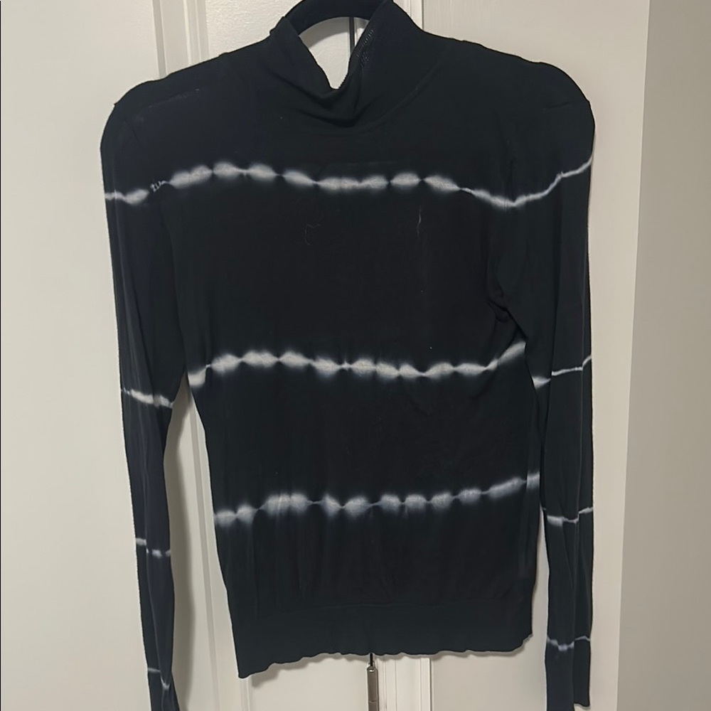 Black and White Tie-Dye Men's Sweater
